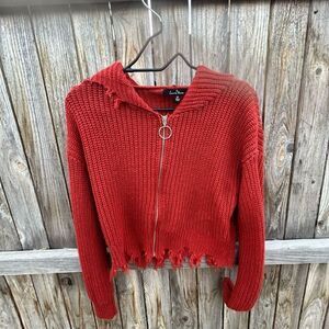 Love tree sweater hooded cropped size medium